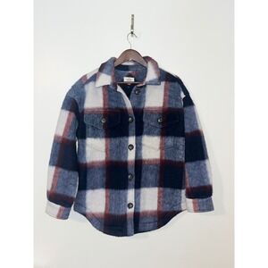 MARINE LAYER Bailey Plaid Wool Flannel Shacket Button Down Pockets | Medium